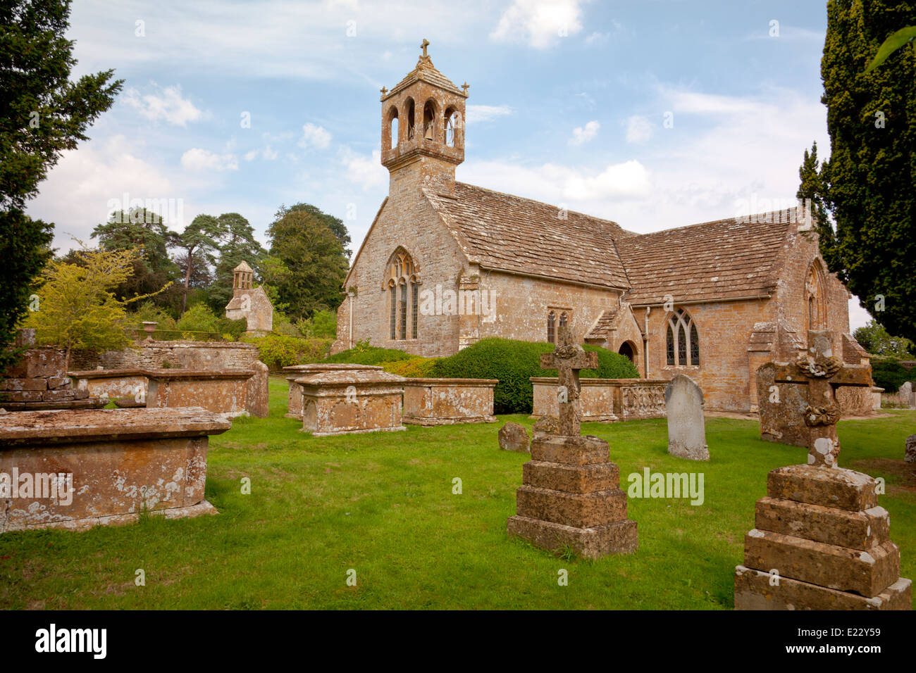 The chapel and graveyard at Brympton d'Evercy House nr Yeovil, Somerset, England, UK Stock Photo