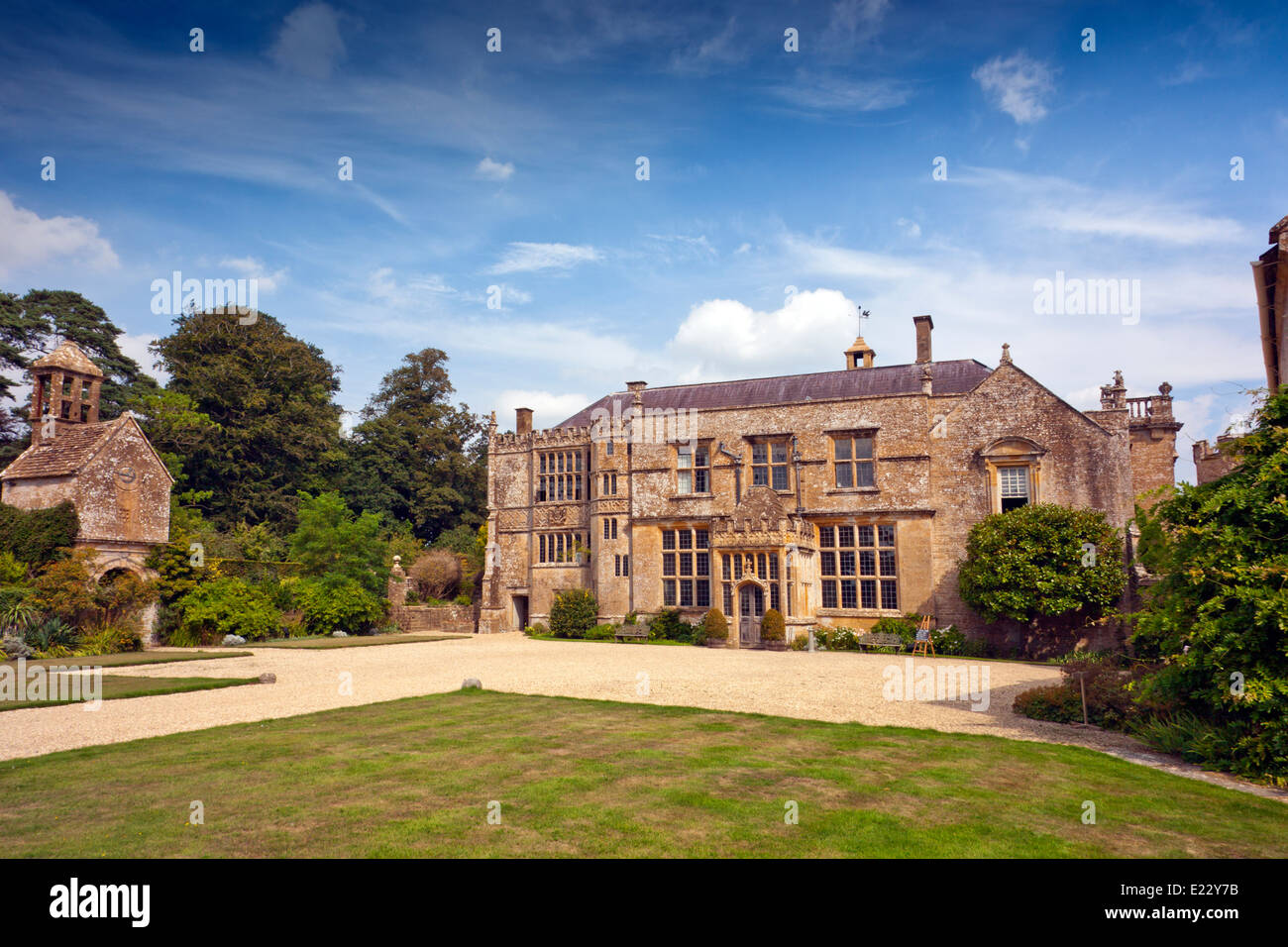 The west front at Brympton d'Evercy House nr Yeovil, Somerset, England, UK Stock Photo