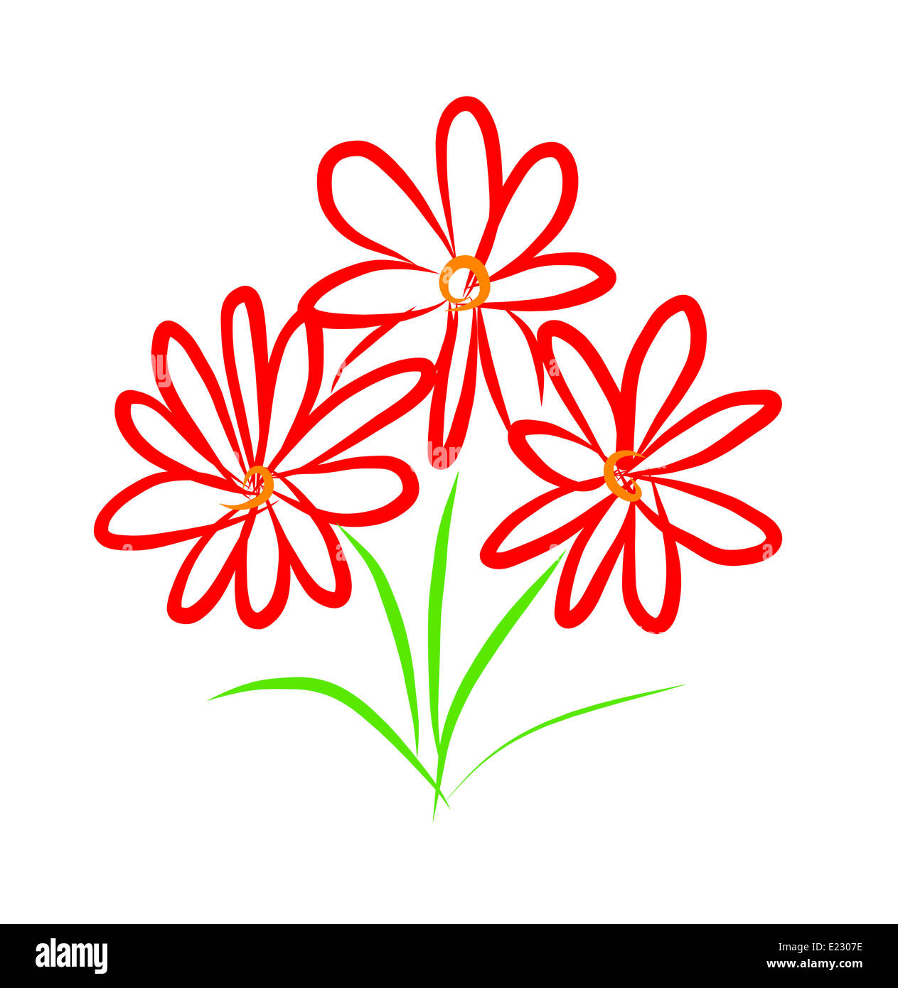 Illustration of a flowering plant Stock Photo