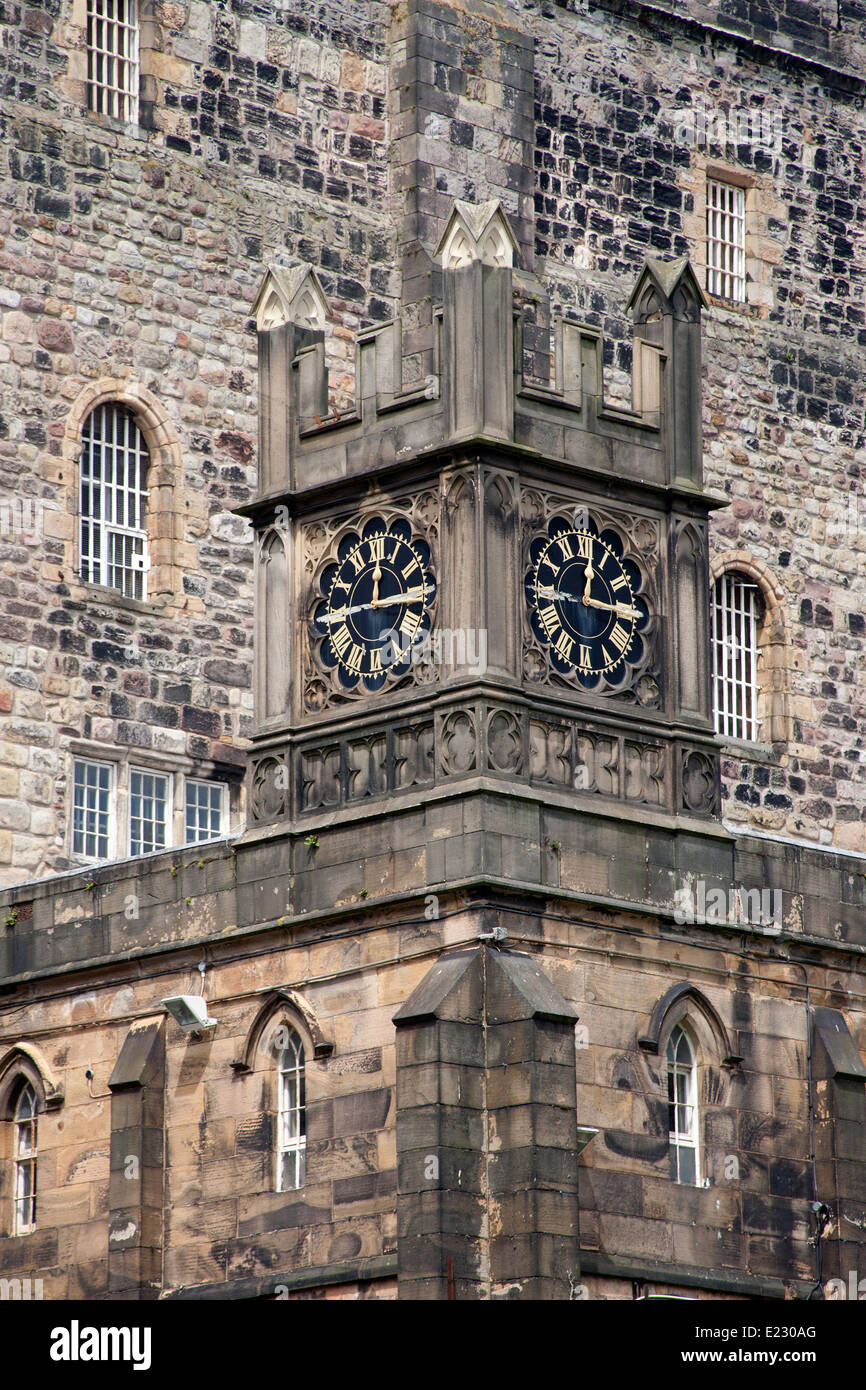 Clock tower of Her Majesty's Prison Lancaster Castle, Castle Park Lancashire England UK Stock Photo