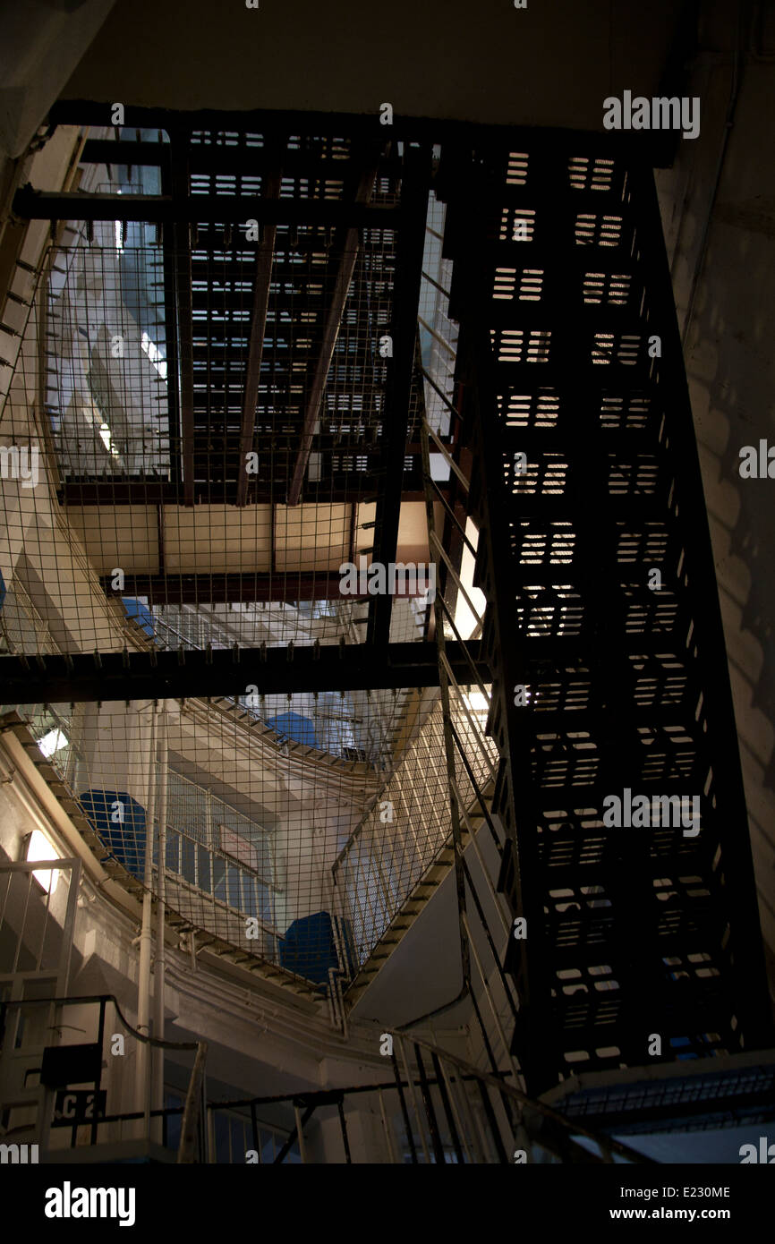 Panopticon interior of Her Majesty's Prison Lancaster Castle, Castle Park Lancashire England UK Stock Photo