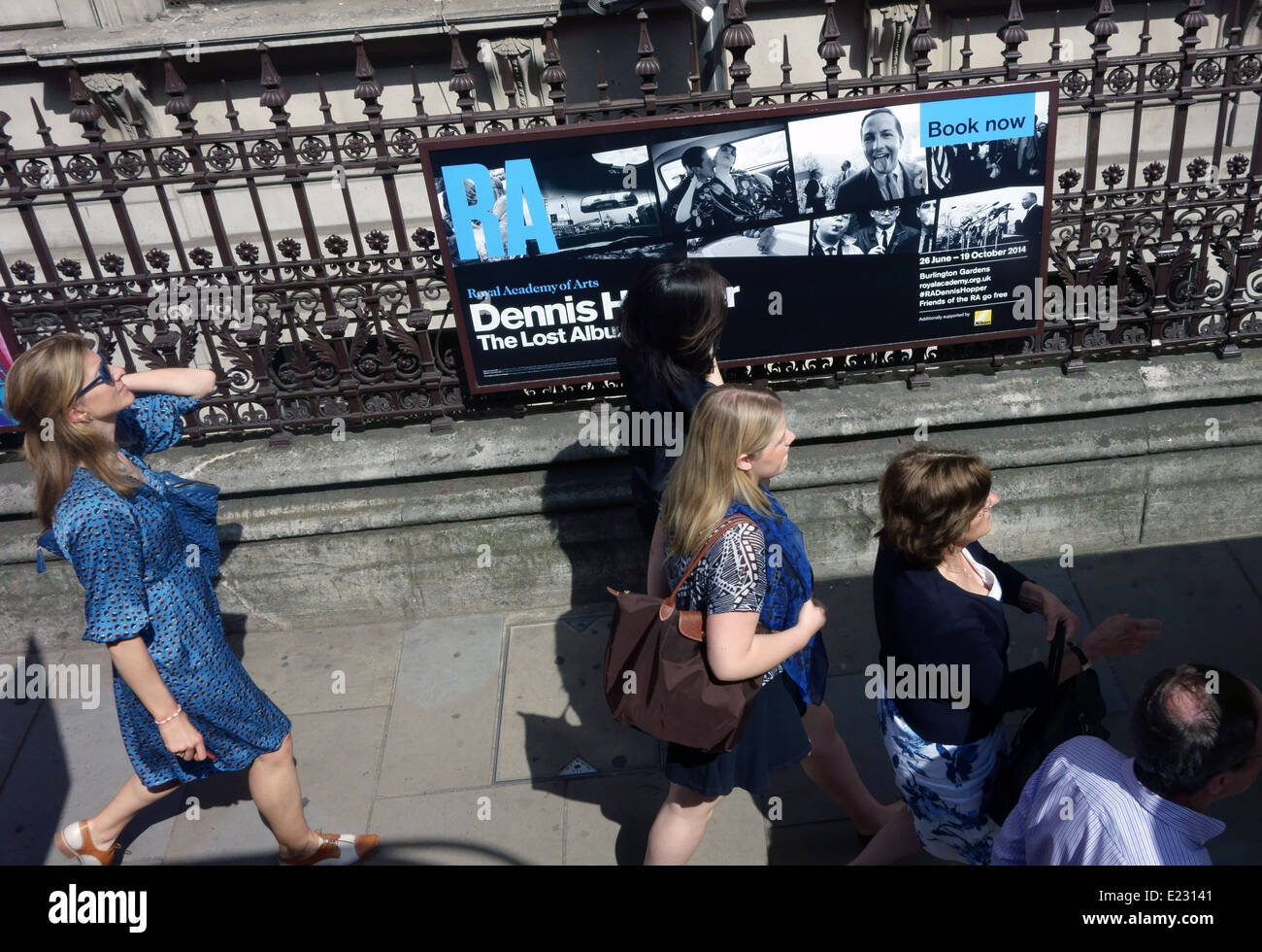 Poster for Dennis Hopper photo show at Royal Academy, Piccadilly, London Stock Photo