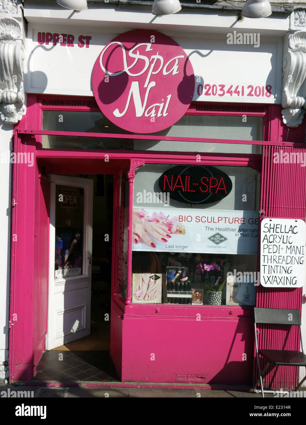 Nail bar in Islington, London Stock Photo