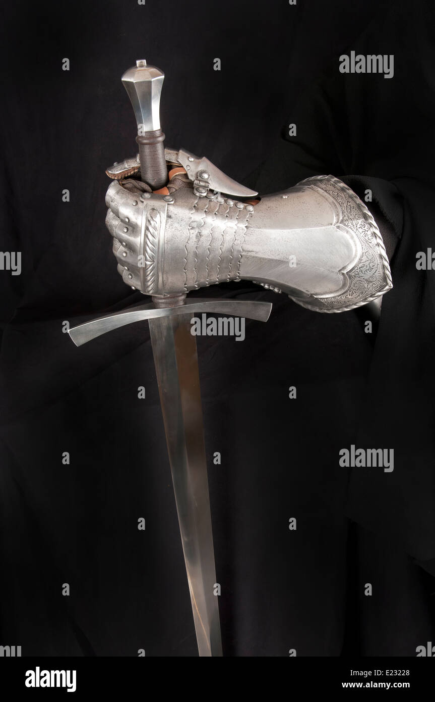 Knight's metal glove. Element protective armor Stock Photo Alamy
