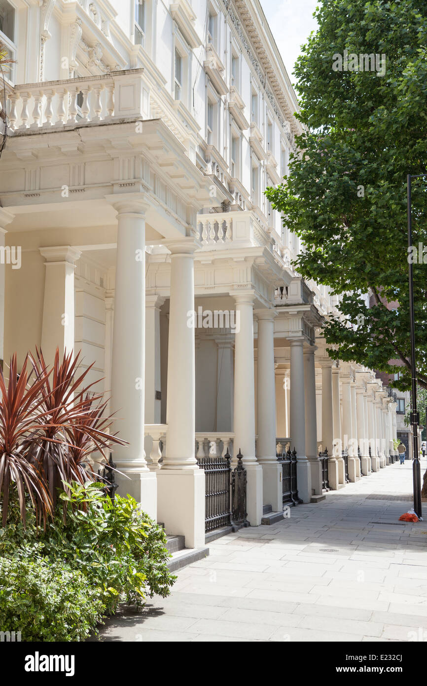 A row of smart Notting Hill houses in West London Stock Photo