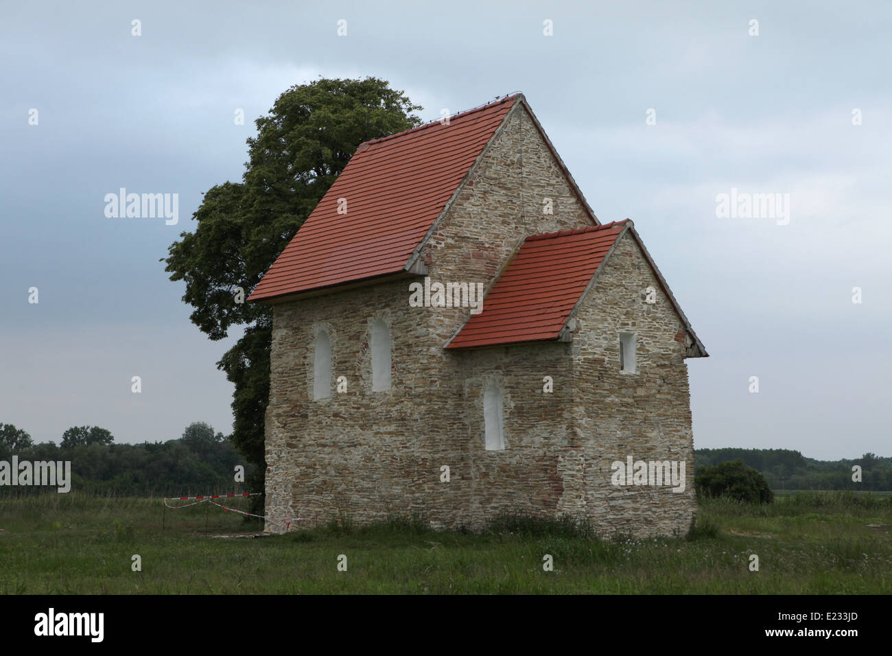 Church of St Margaret of Antioch, the only still standing building of the Great Moravian Empire, in Kopcany, Slovakia. Stock Photo