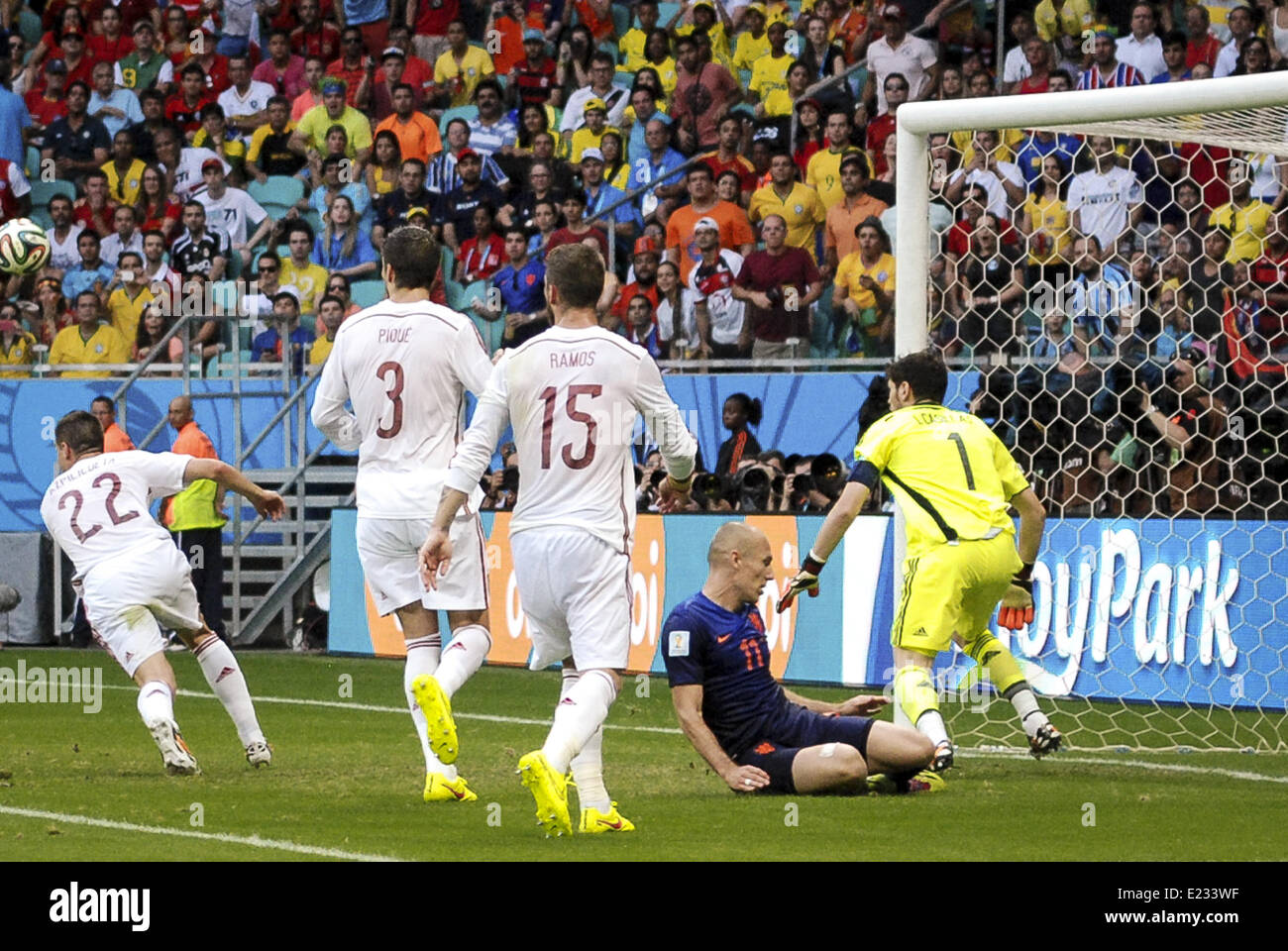 Arjen Robben. Salvador BA 3 jun 2014. Holanda VS Espanha ( jogo 03 ) Spain v  Holland. World Cup 2014. Fonte Nova stadium, Bahia Stock Photo - Alamy