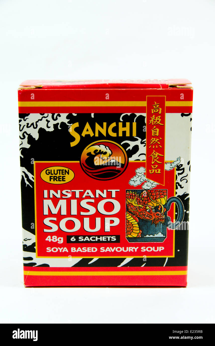 Box of instant Miso Soup Stock Photo