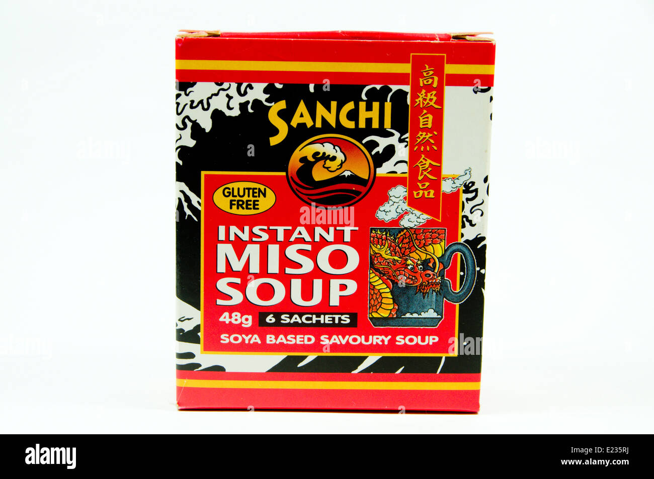 Box of instant Miso Soup Stock Photo