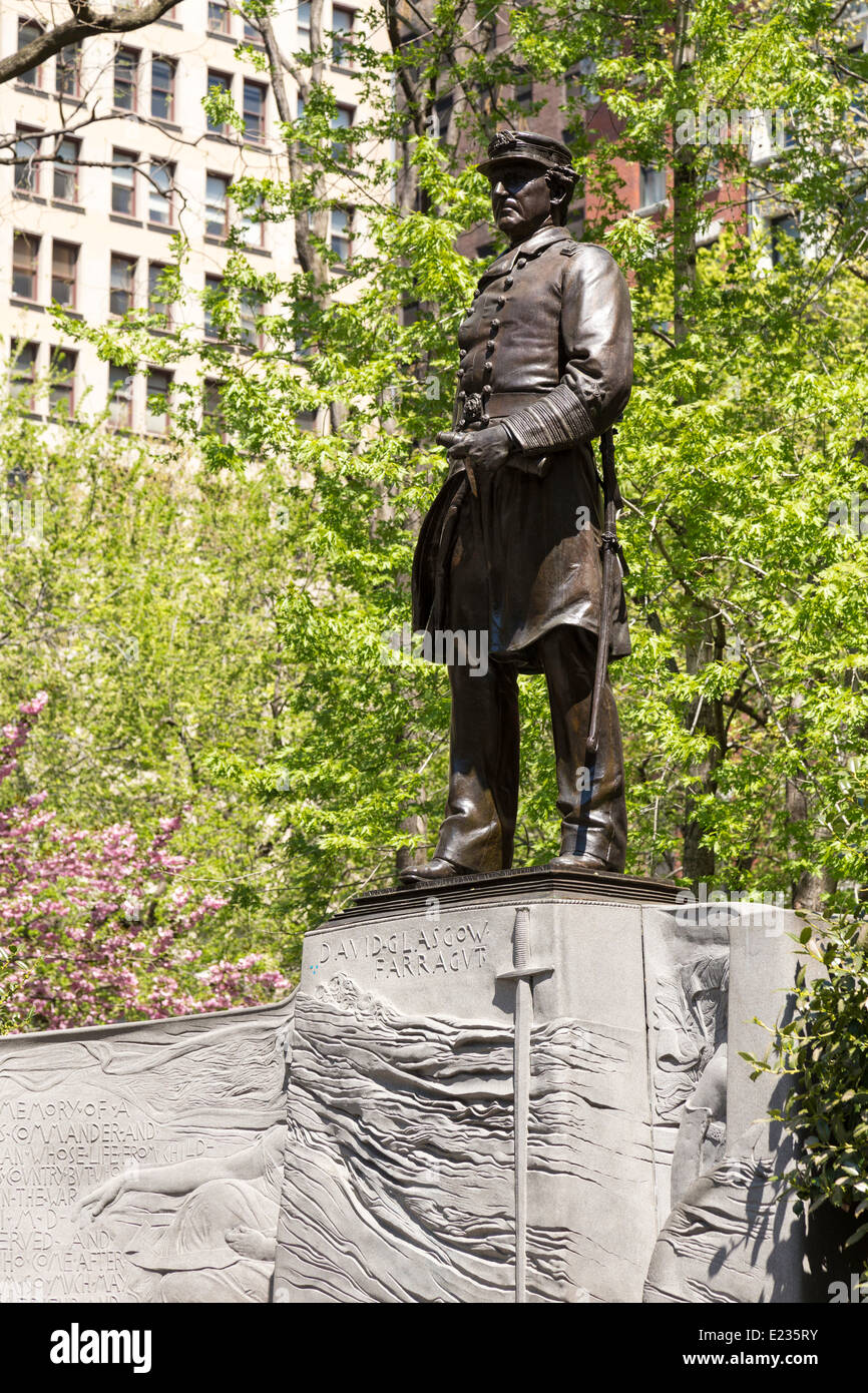 Farragut Monument, Madison Square Park, NYC Stock Photo