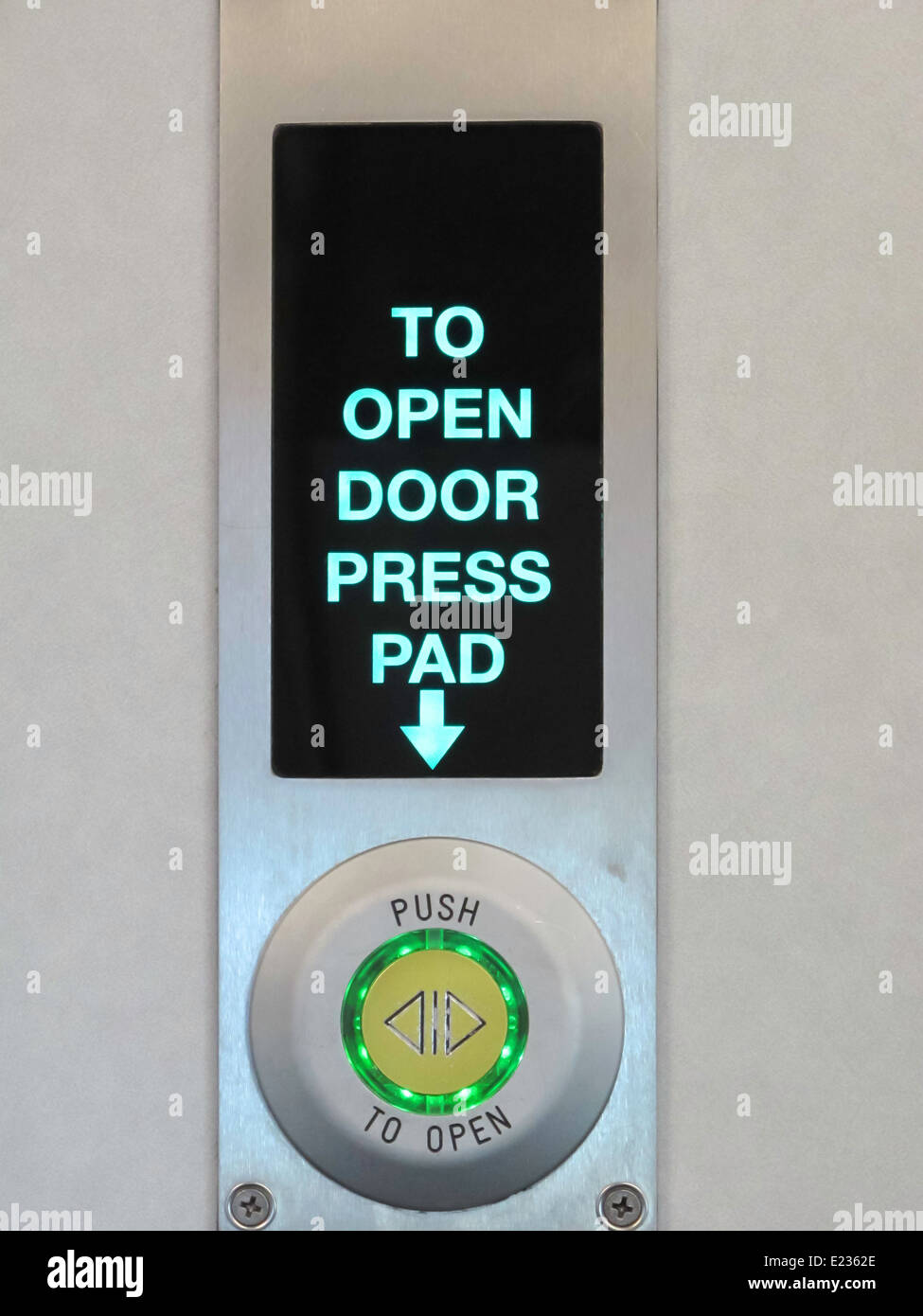 Electronic Push to Open Door Button, USA Stock Photo Alamy