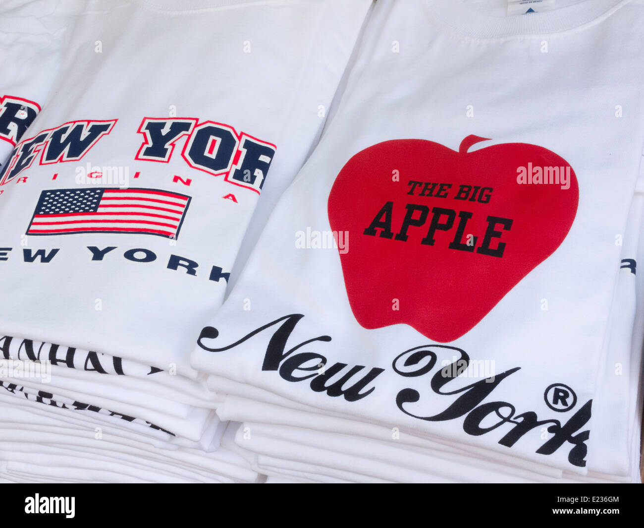 T-shirt Souvenir Shop, Little Italy, NYC Stock Photo