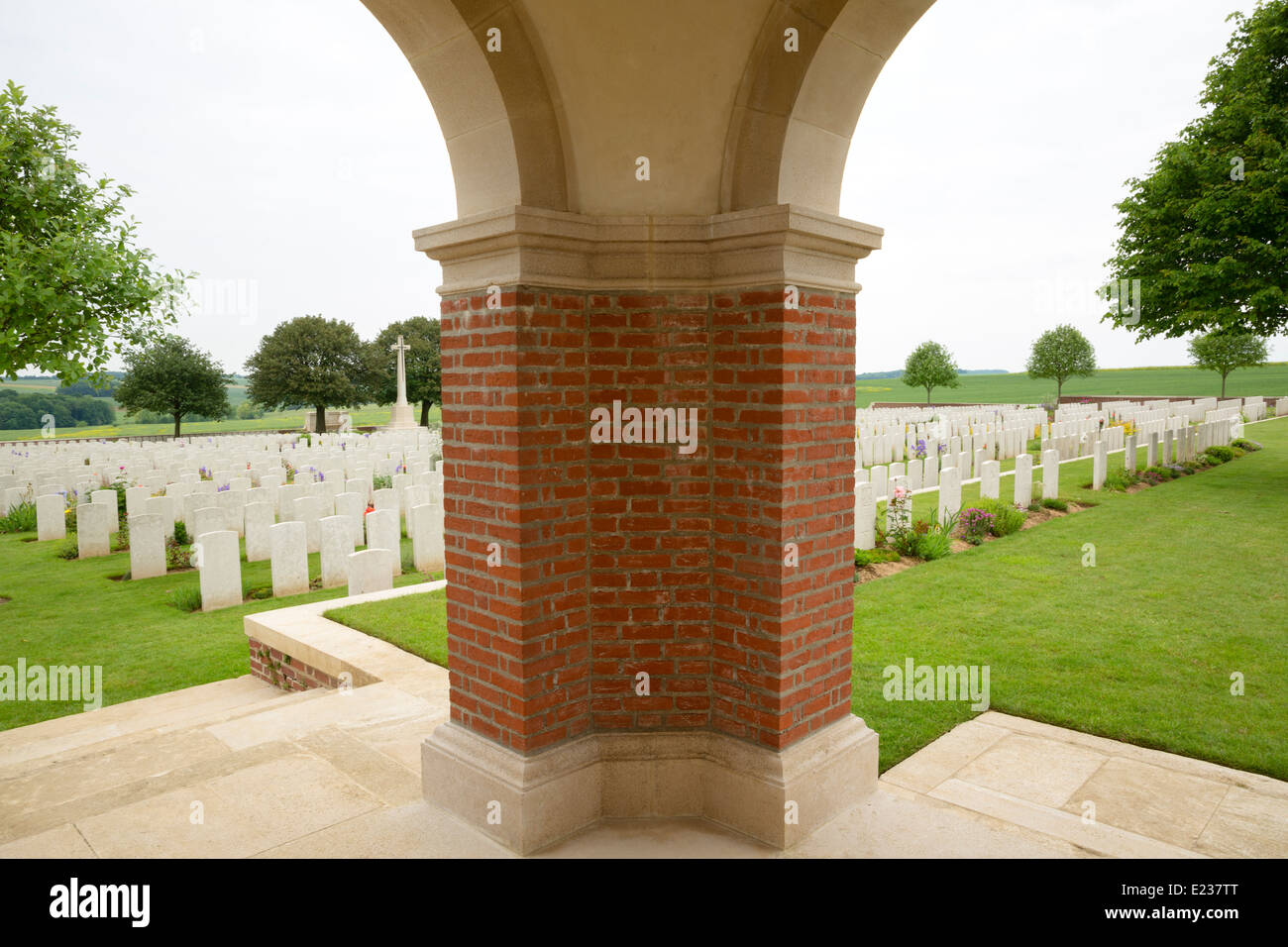 'Dantzig Alley 'First World War Cemetery (1916-1918) in the Somme (Picardy) northern France Stock Photo