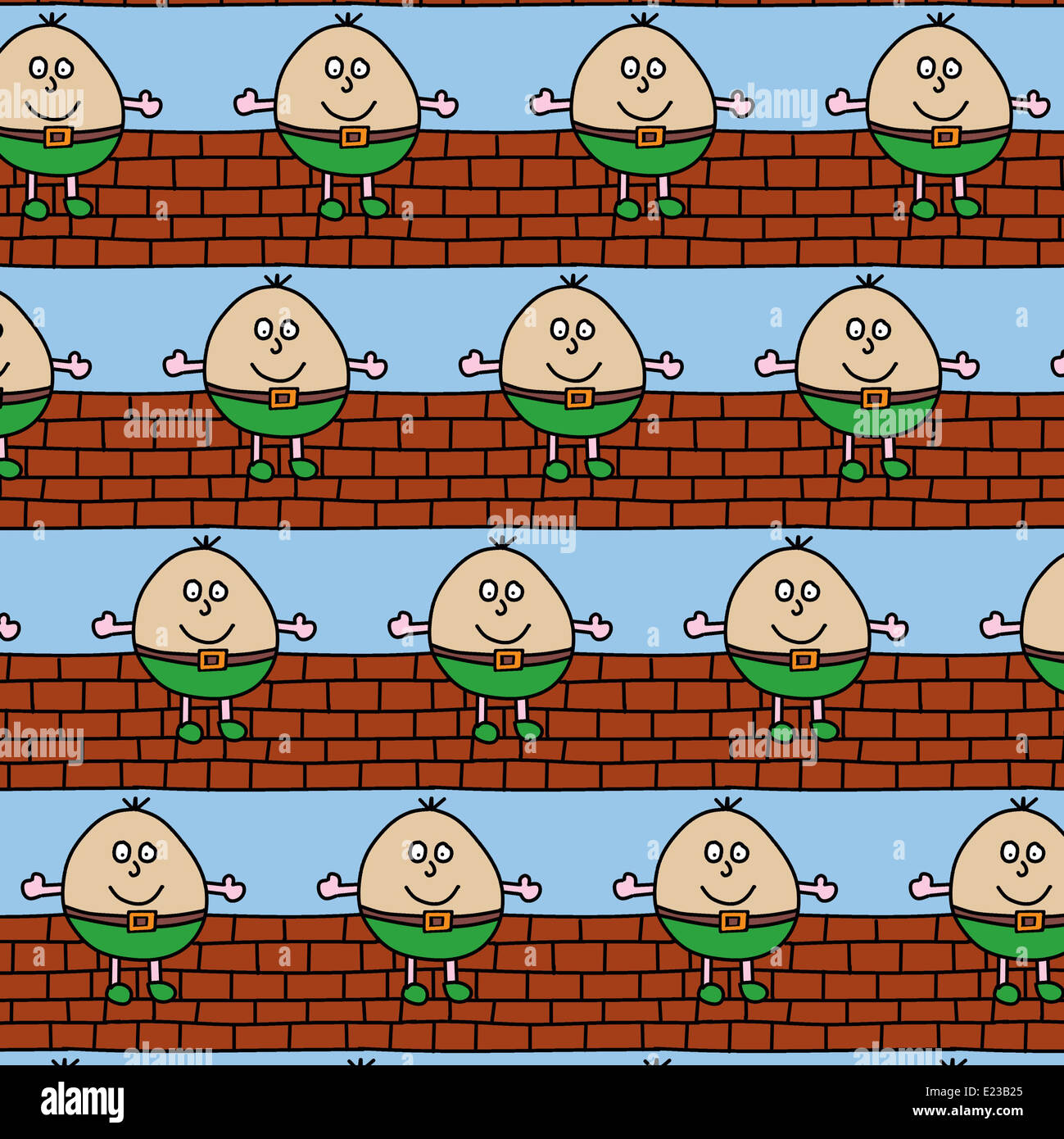 Illustration of repetitive Humpty Dumpty design wallpaper Stock Photo