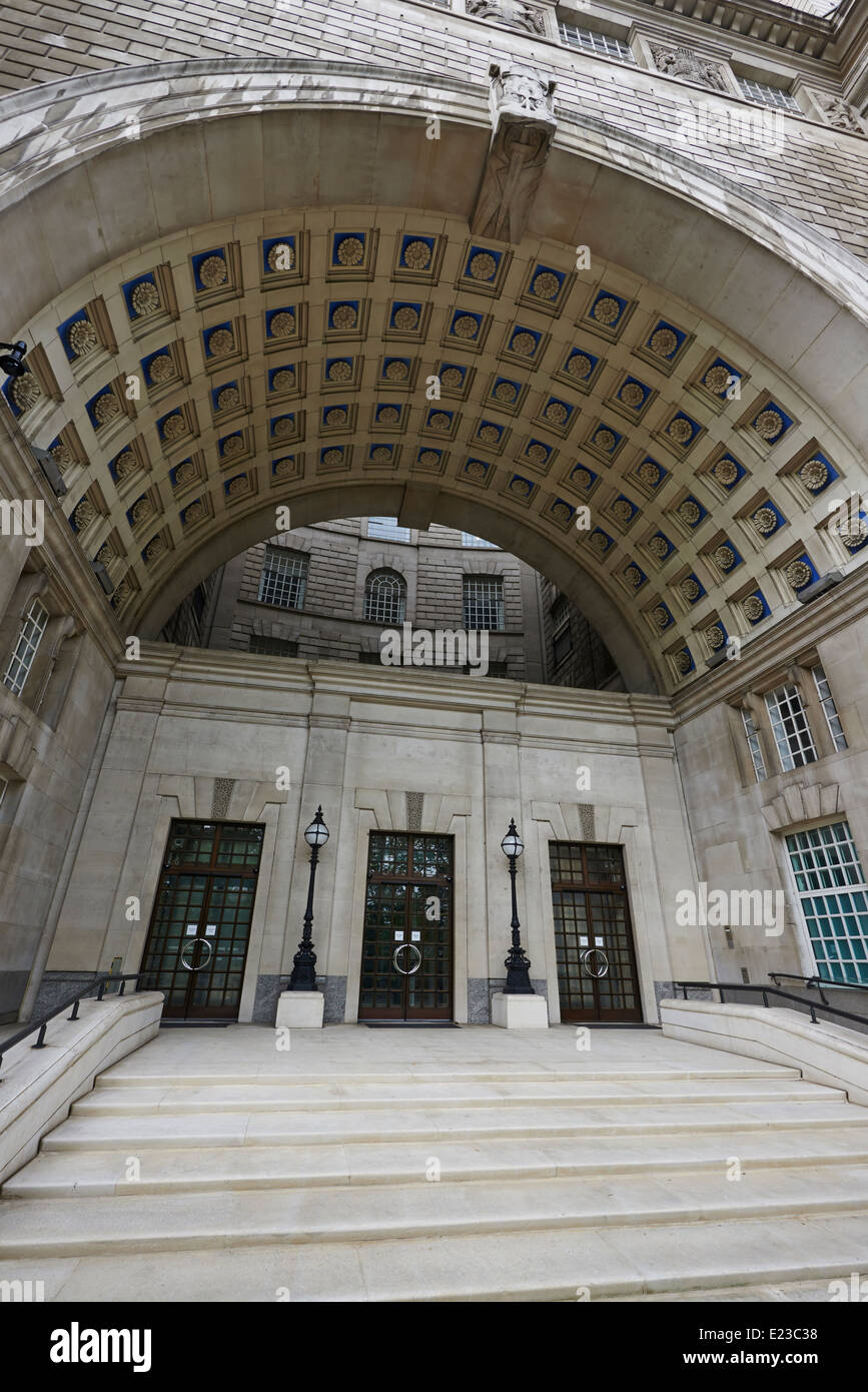 Entrance to Thames House the Headquarters of MI5 or Security Service Westminster London UK Stock Photo