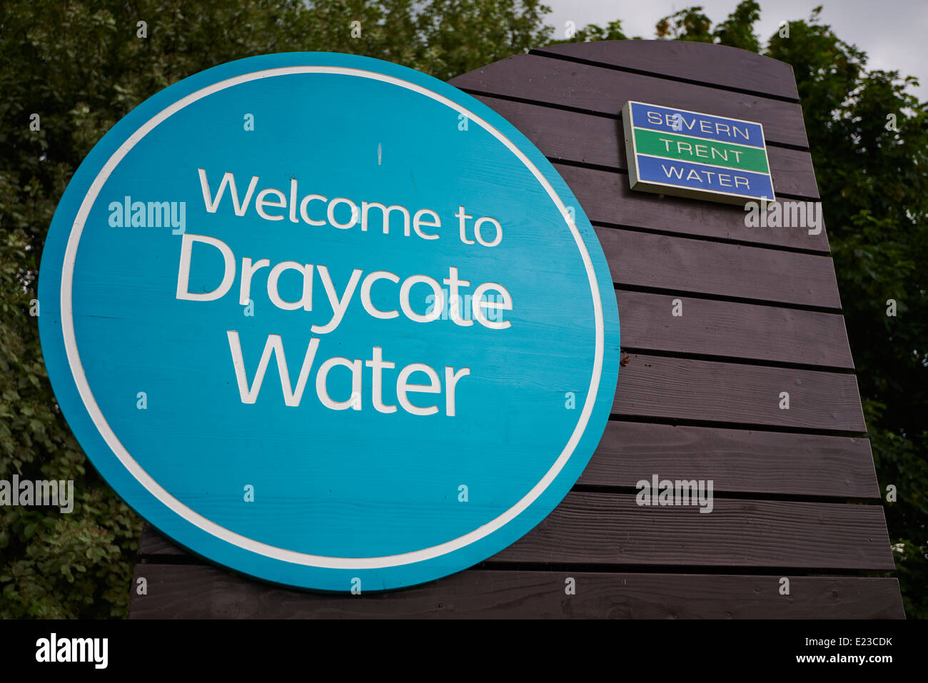 Entrance sign for Draycote Water Warwickshire UK Stock Photo