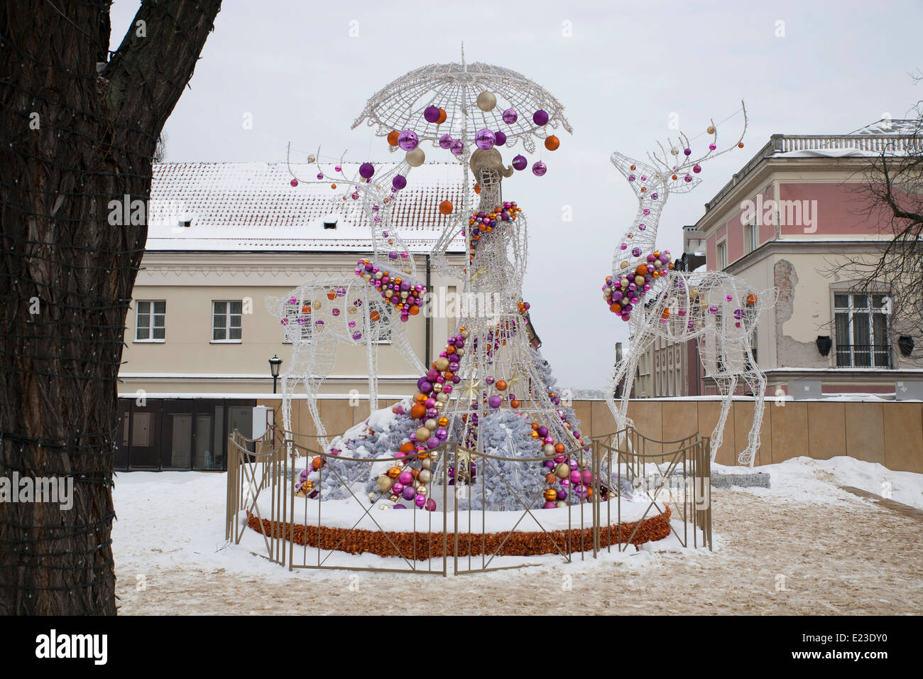 Large Scale Exterior Christmas Decorations In Warsaw Poland
