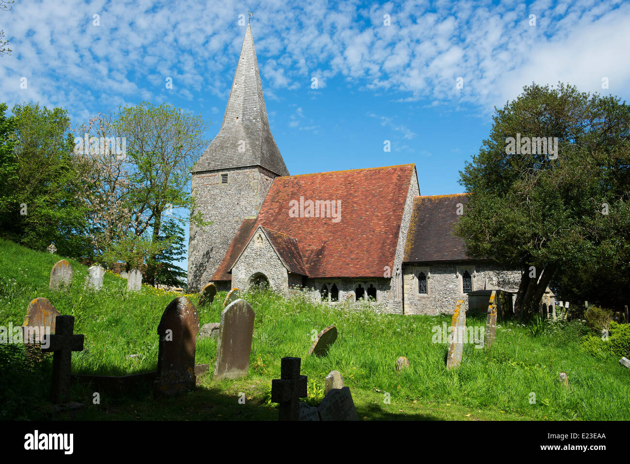 The Church St Michael and All Angels, Berwick, East Sussex Stock Photo
