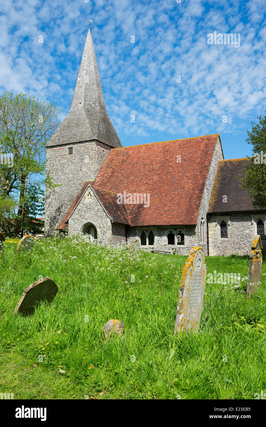 The Church St Michael and All Angels, Berwick, East Sussex Stock Photo