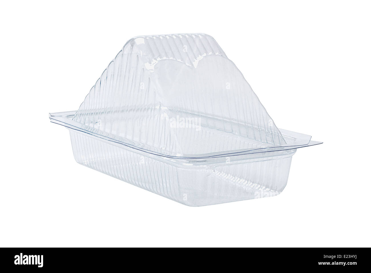 Plastic Sandwich Container On White Background Stock Photo