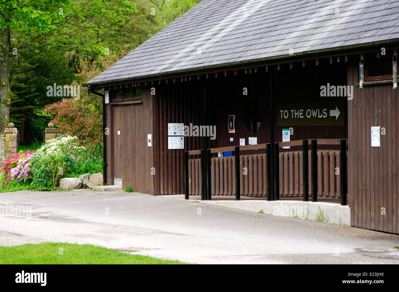 World Owl Trust Centre, Muncaster Castle Grounds, Eskdale, Lake Distirct, Cumbria, England, UK Stock Photo