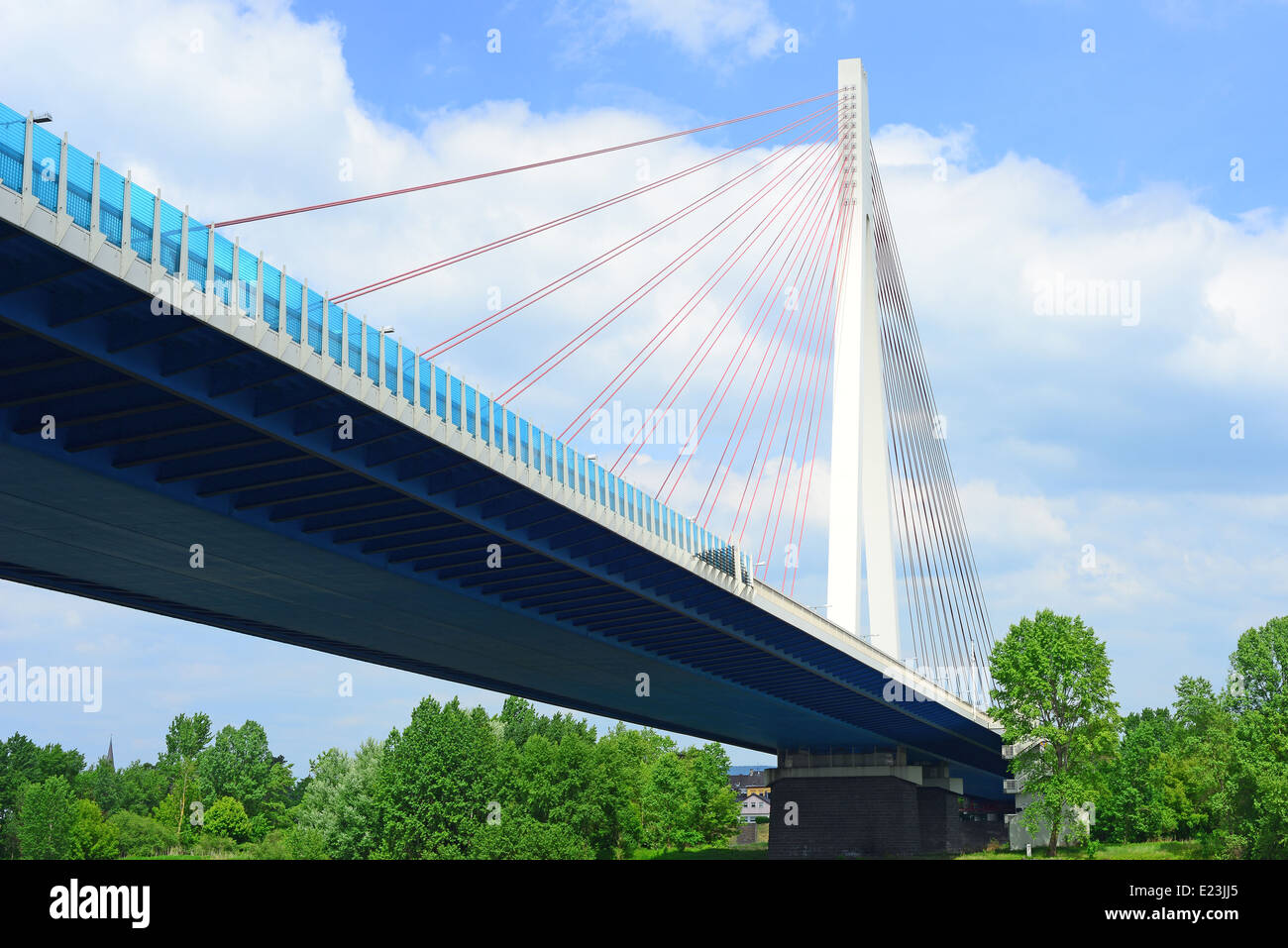 An image of the modern Neuwied Bridge in Germany Stock Photo