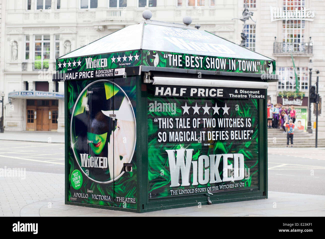 Production poster advertising the Musical wicked Stock Photo