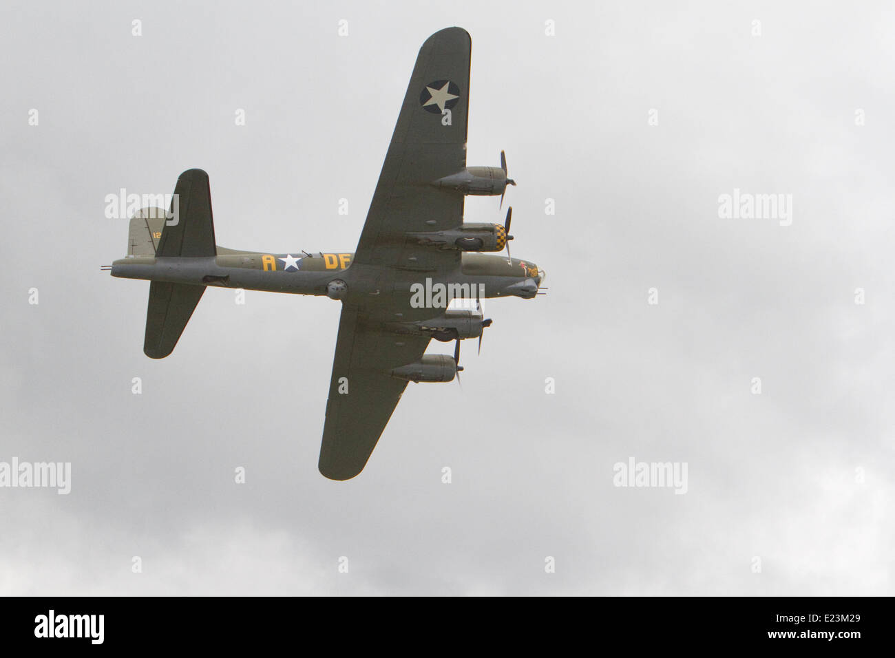 Biggin Hill, UK.14th June, 2014. B-17 Flying Fortress G-BEDF Sally B at the Festival of Flight in Biggin Hill Credit: Keith Larby/Alamy Live News Stock Photo