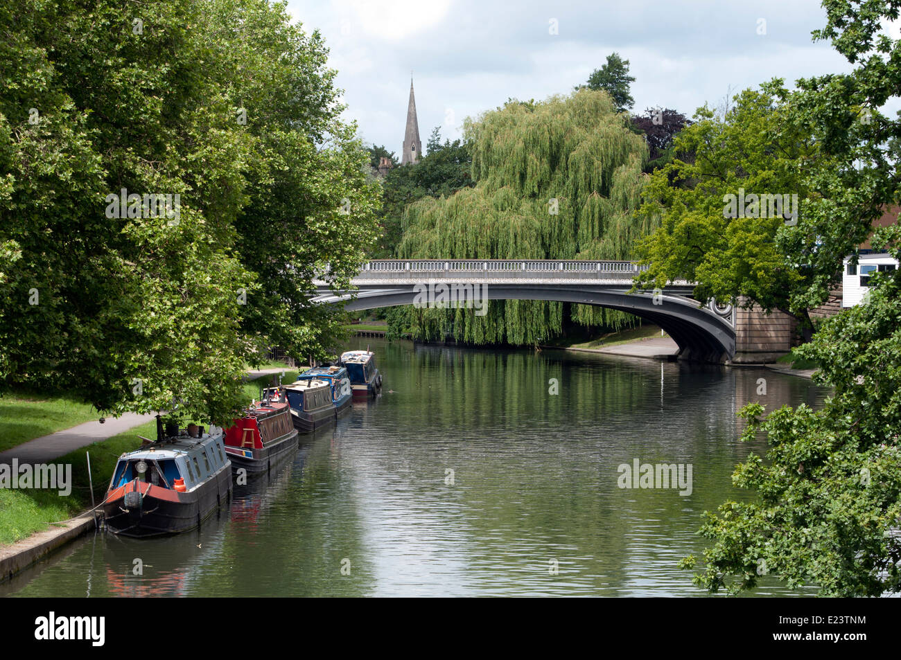 River Cam and Victoria Bridge, Cambridge, UK Stock Photo