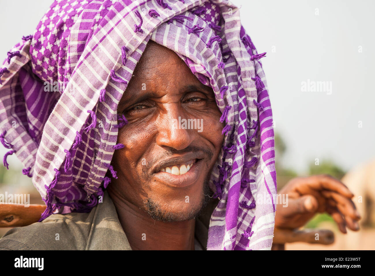 Portrait of a smiling shepherd near Harar in Ethiopia Africa. Stock Photo