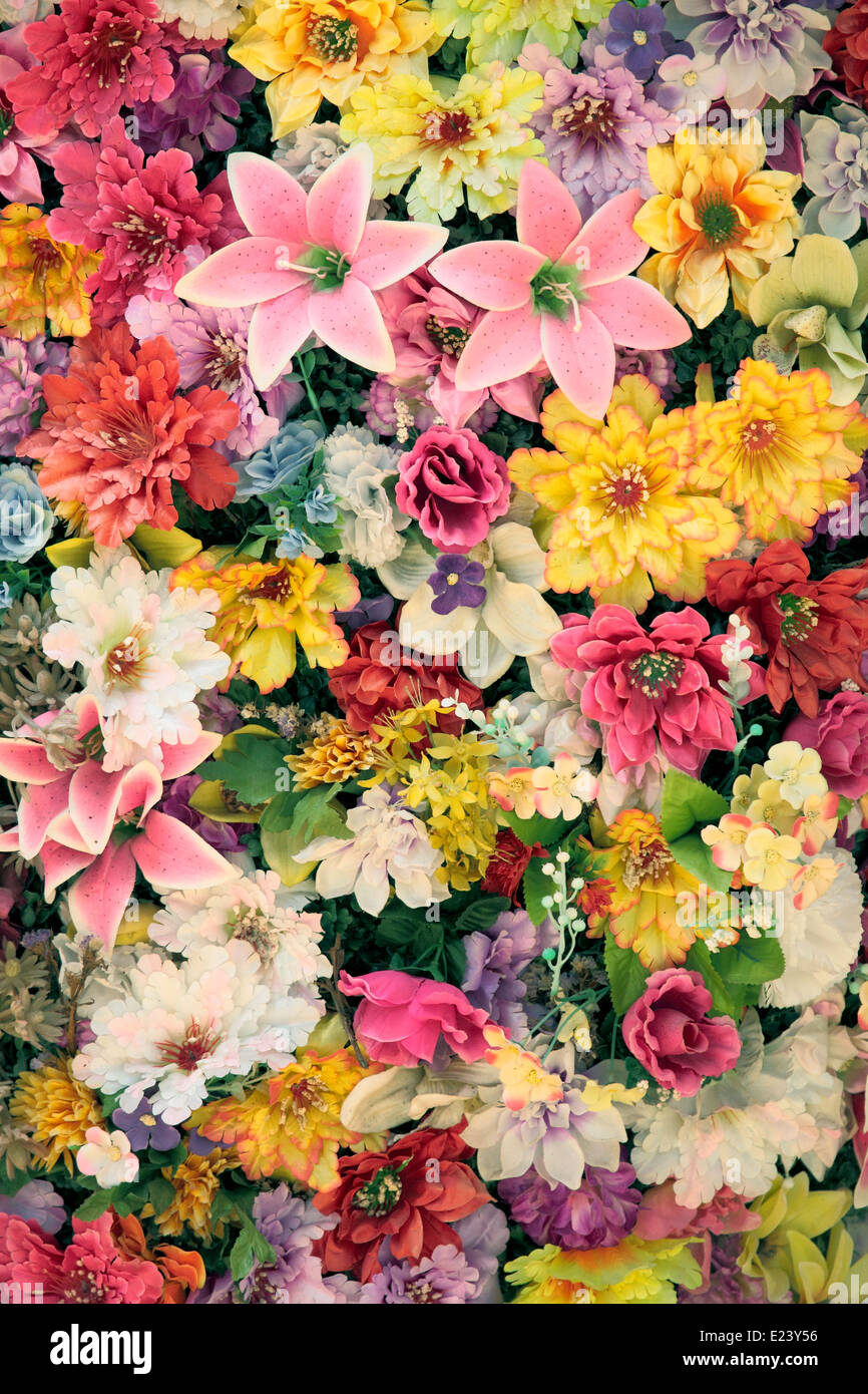 background with lots of colorful flowers Stock Photo - Alamy