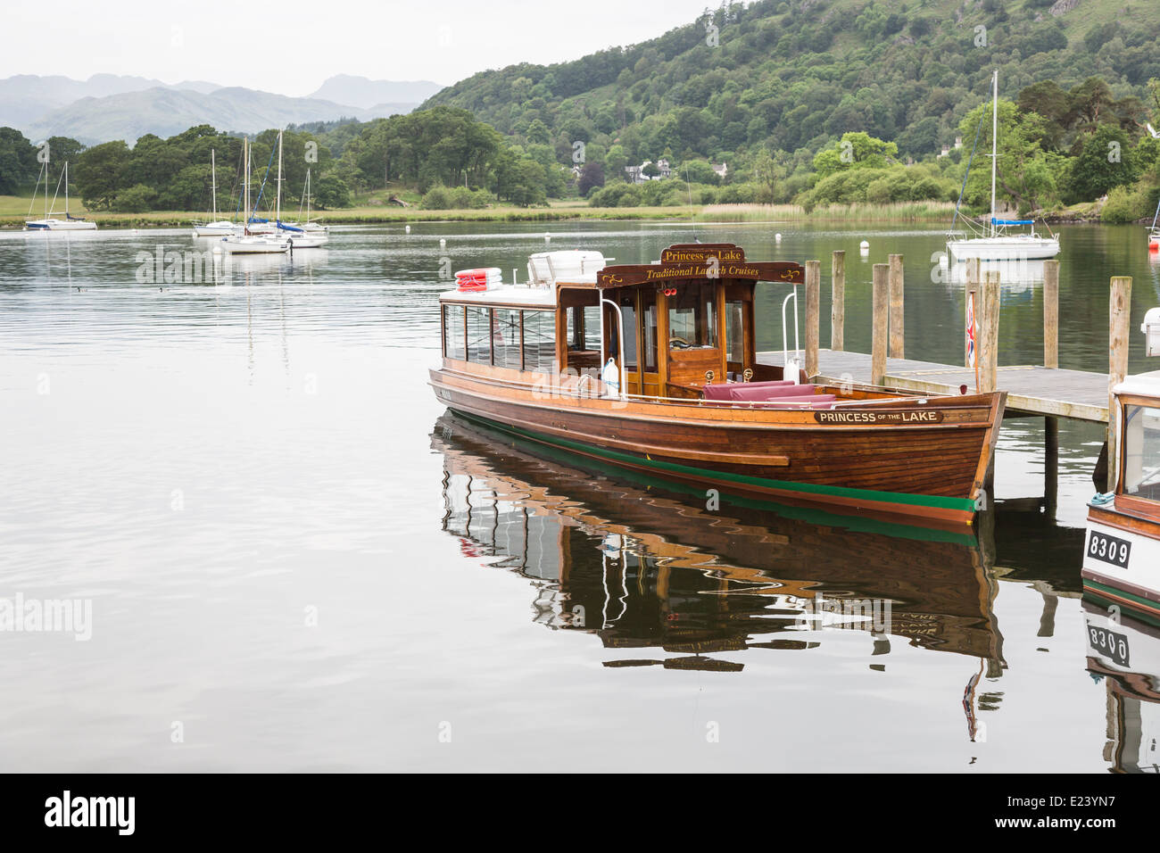 Traditional wooden lake cruise boat 'Princess of the Lake' at Waterhead