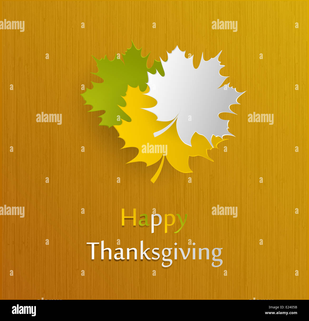 Happy Thanksgiving Holiday Background With Maple Leaves Stock Photo - Alamy