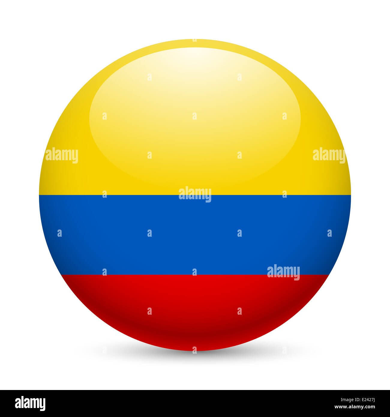 Flag of Colombia as round glossy icon. Button with Colombian flag Stock ...