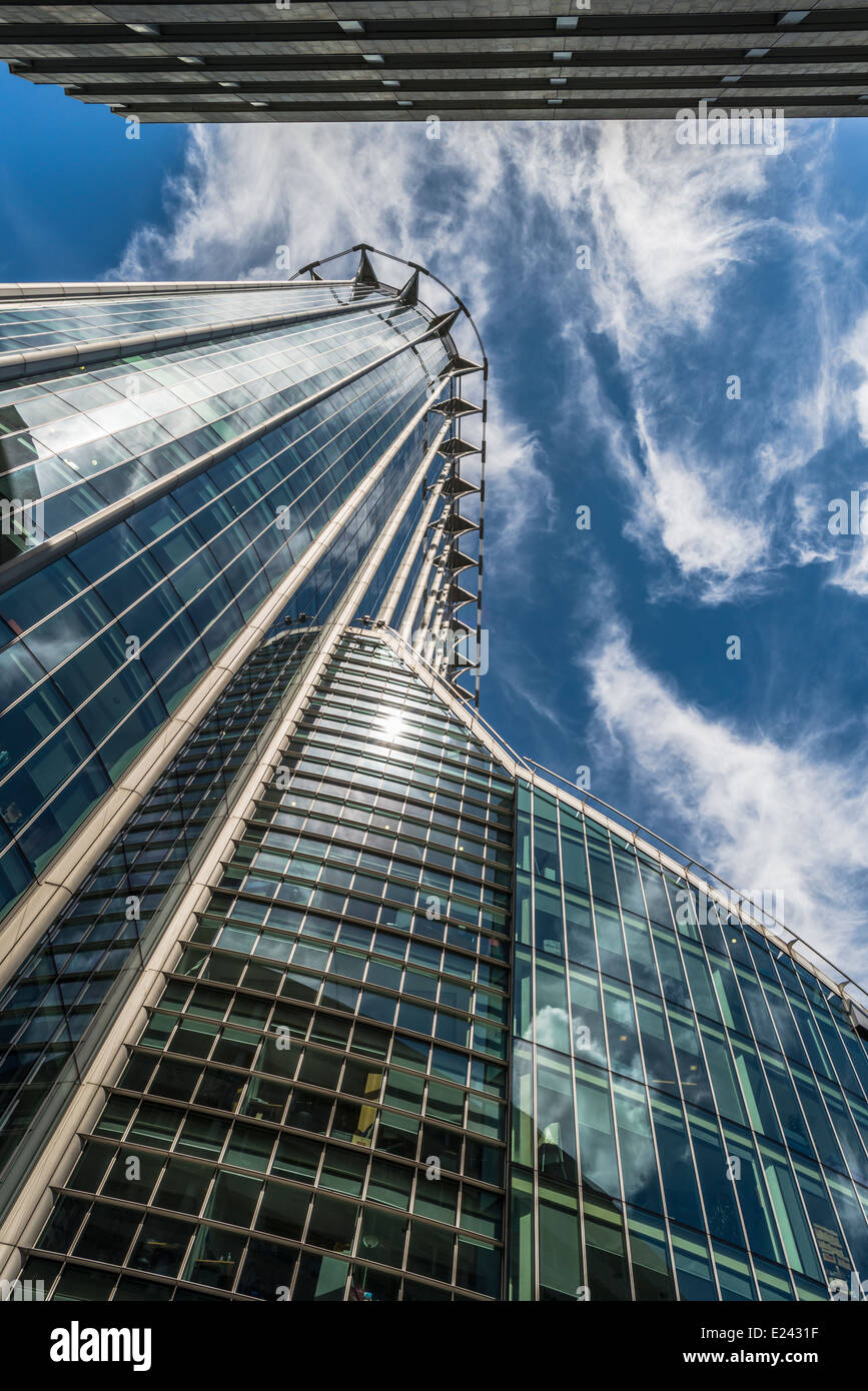 Upward view of the CityPoint skyscraper in the City of London, UK Stock