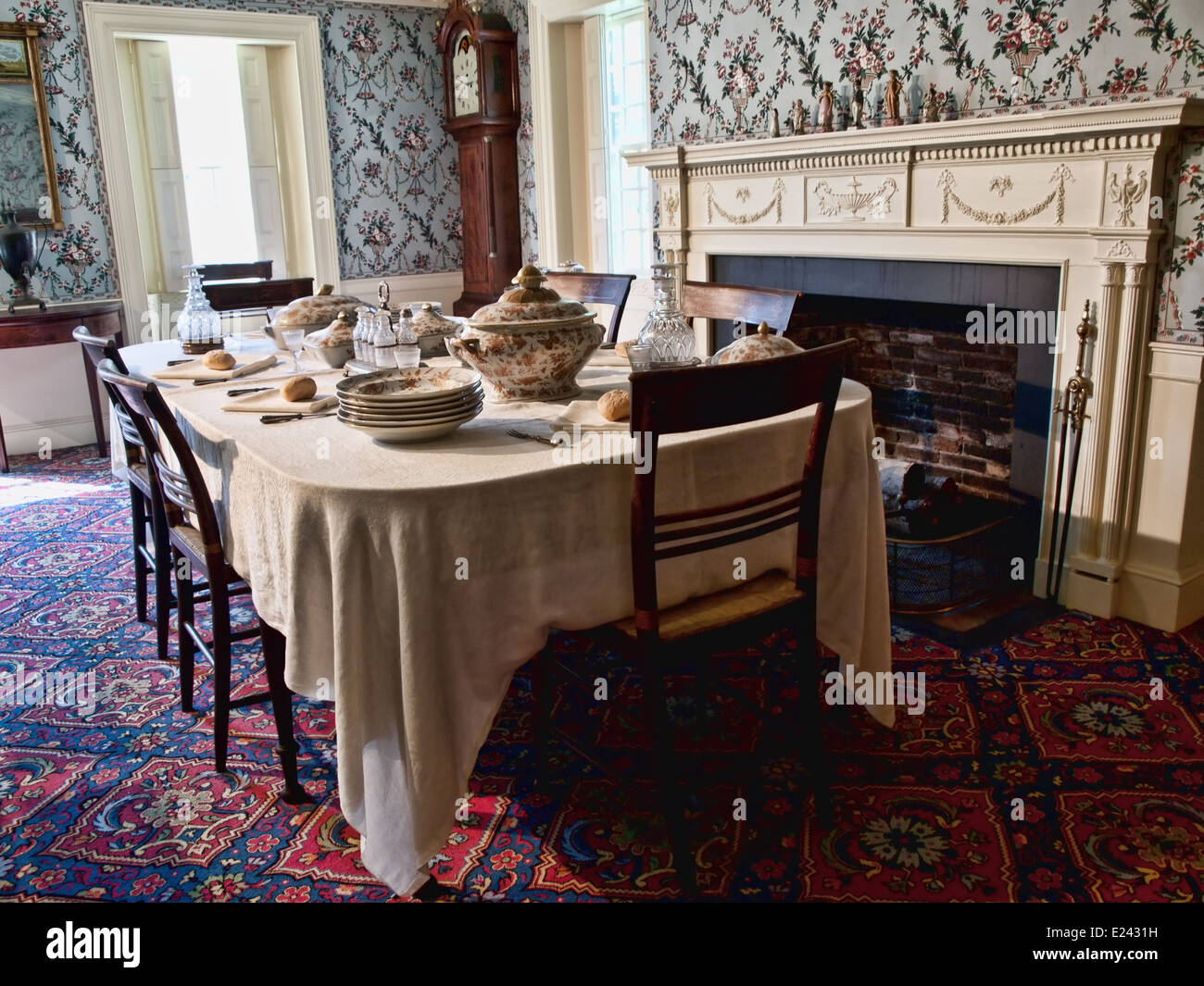 dining room table Stock Photo Alamy