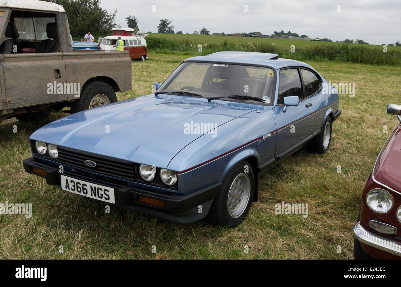 The 2014 Classic car show  on the Meadow at Berkeley Castle Berkeley Gloucestershire England. Ford Capri 2.8 Injection Stock Photo