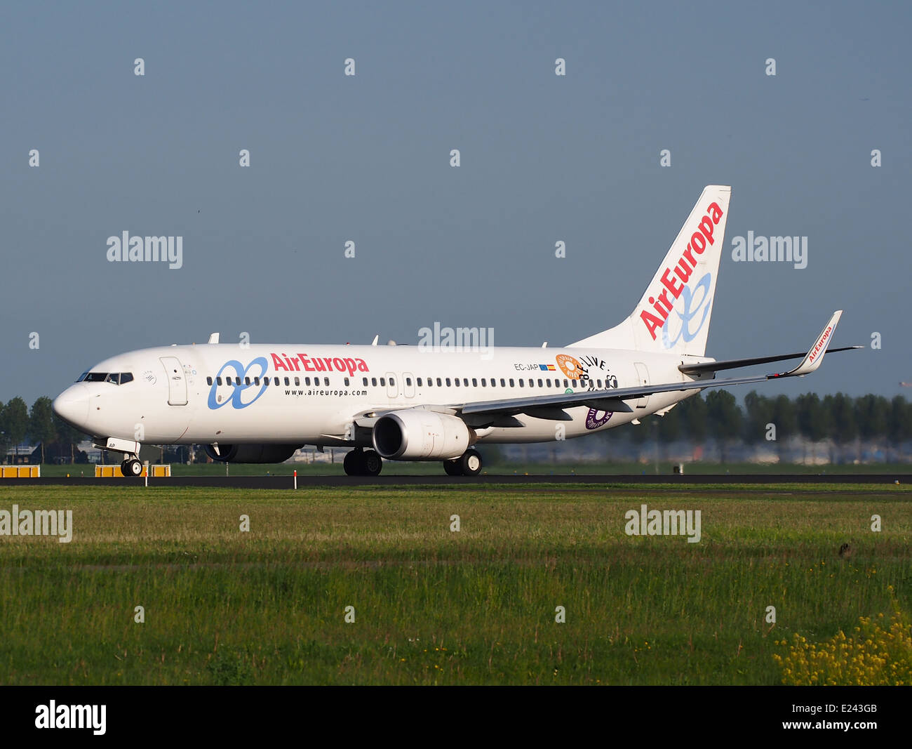 EC-JAP Air Europa Boeing 737-85P(WL) take off from Schiphol (AMS - EHAM), The Netherlands, 17may2014, pic-2 Stock Photo