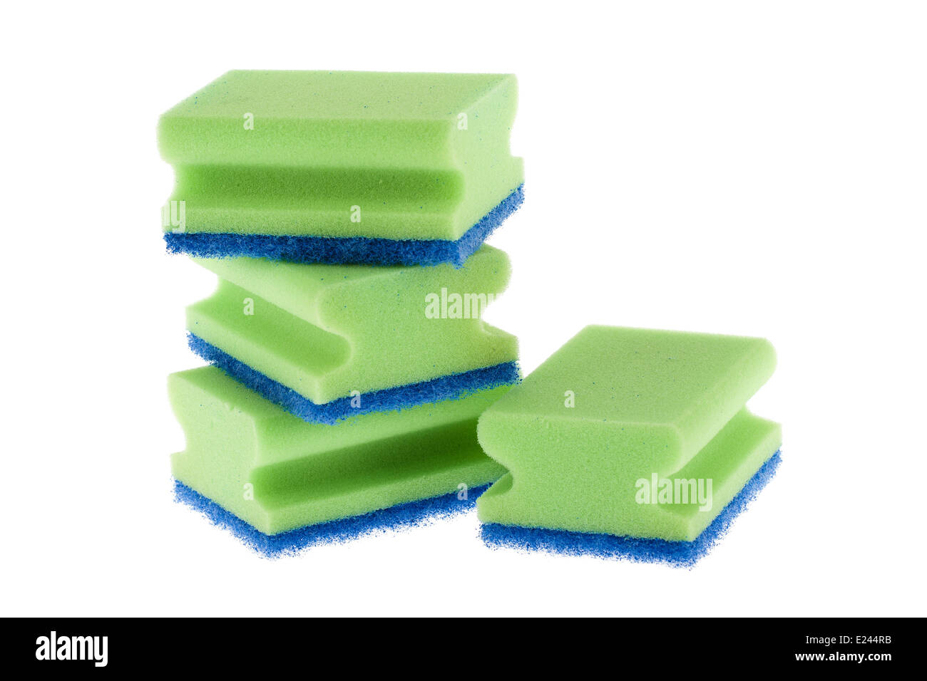 Stack of cleaning sponges on a white background Stock Photo Alamy