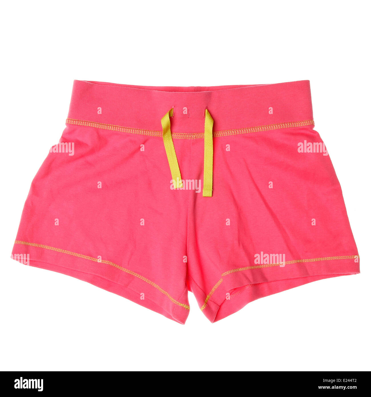 Pink womens shorts isolated on white background Stock Photo