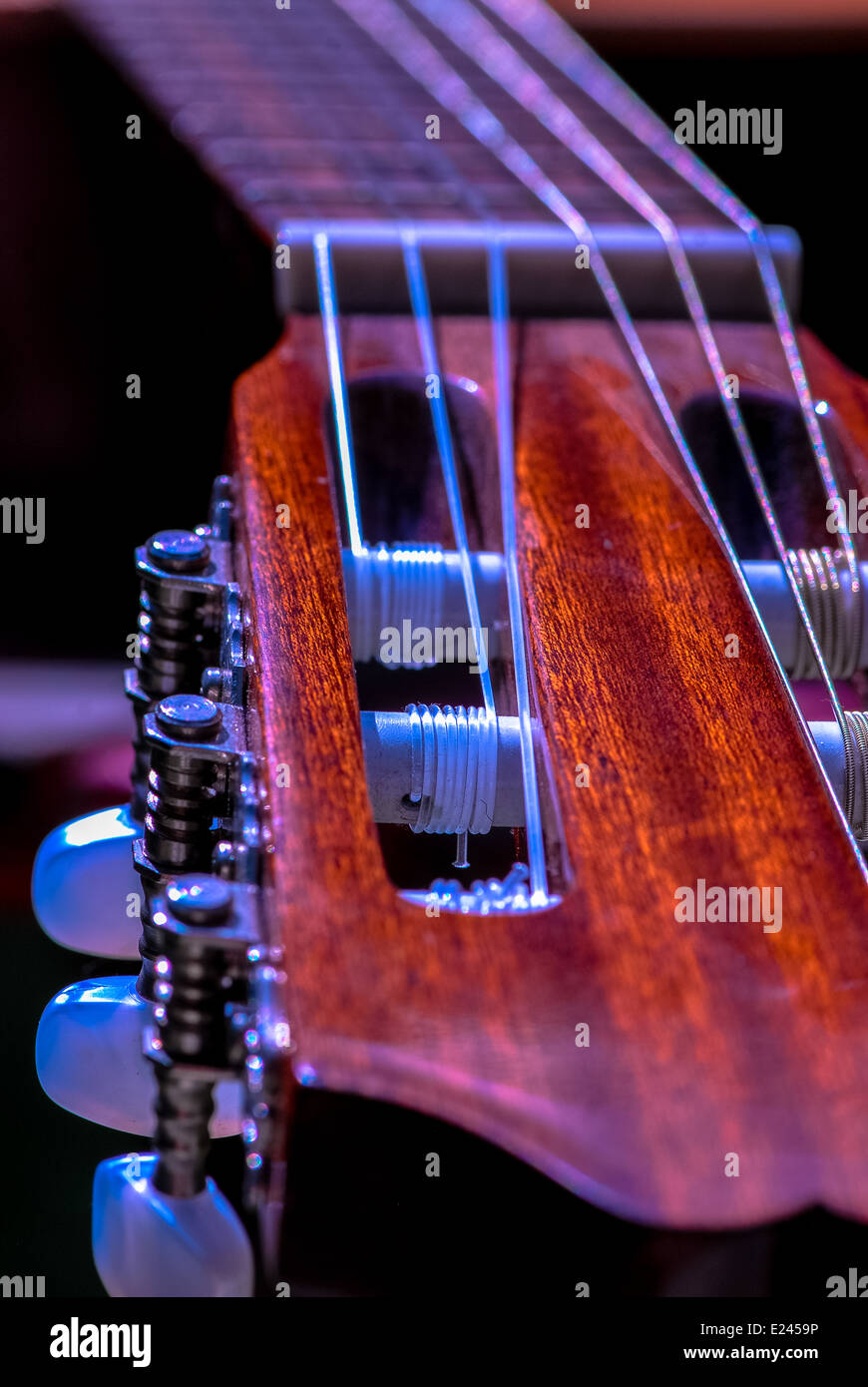 detail of spanish guitar Stock Photo