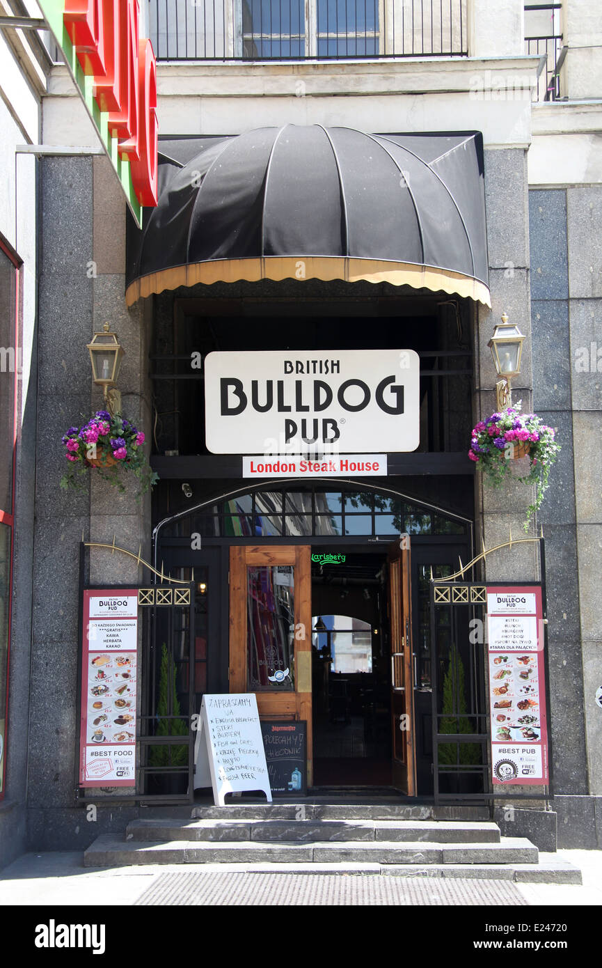 British Bulldog Pub in the Polish Capital City of Warsaw Stock Photo