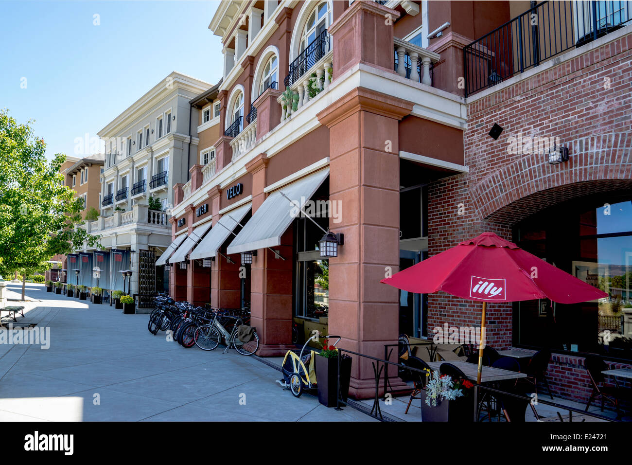 Downtown Napa California retail shops and restaurants Stock Photo