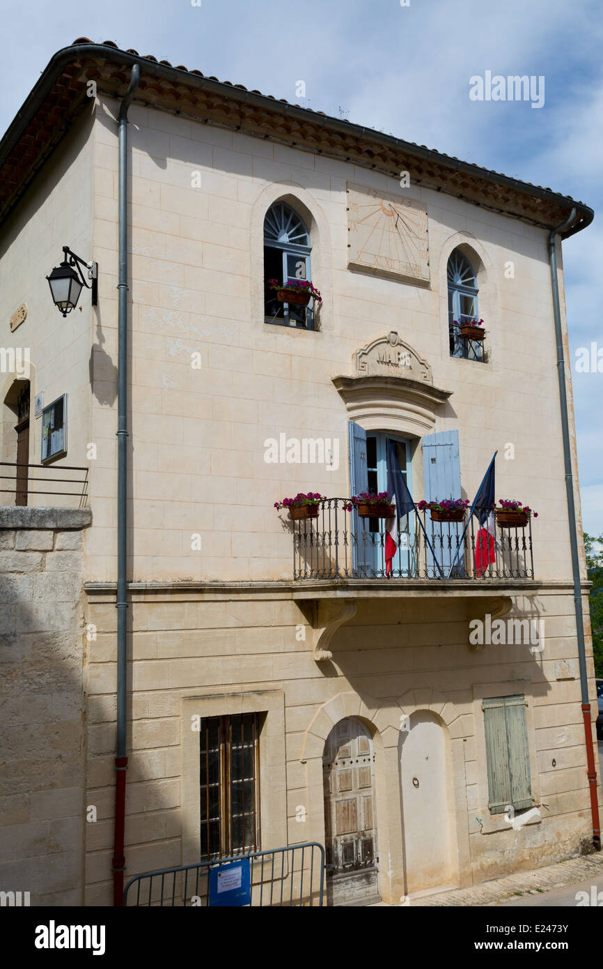 City Hall in the medieval Village Lacoste, Provence, France Stock Photo