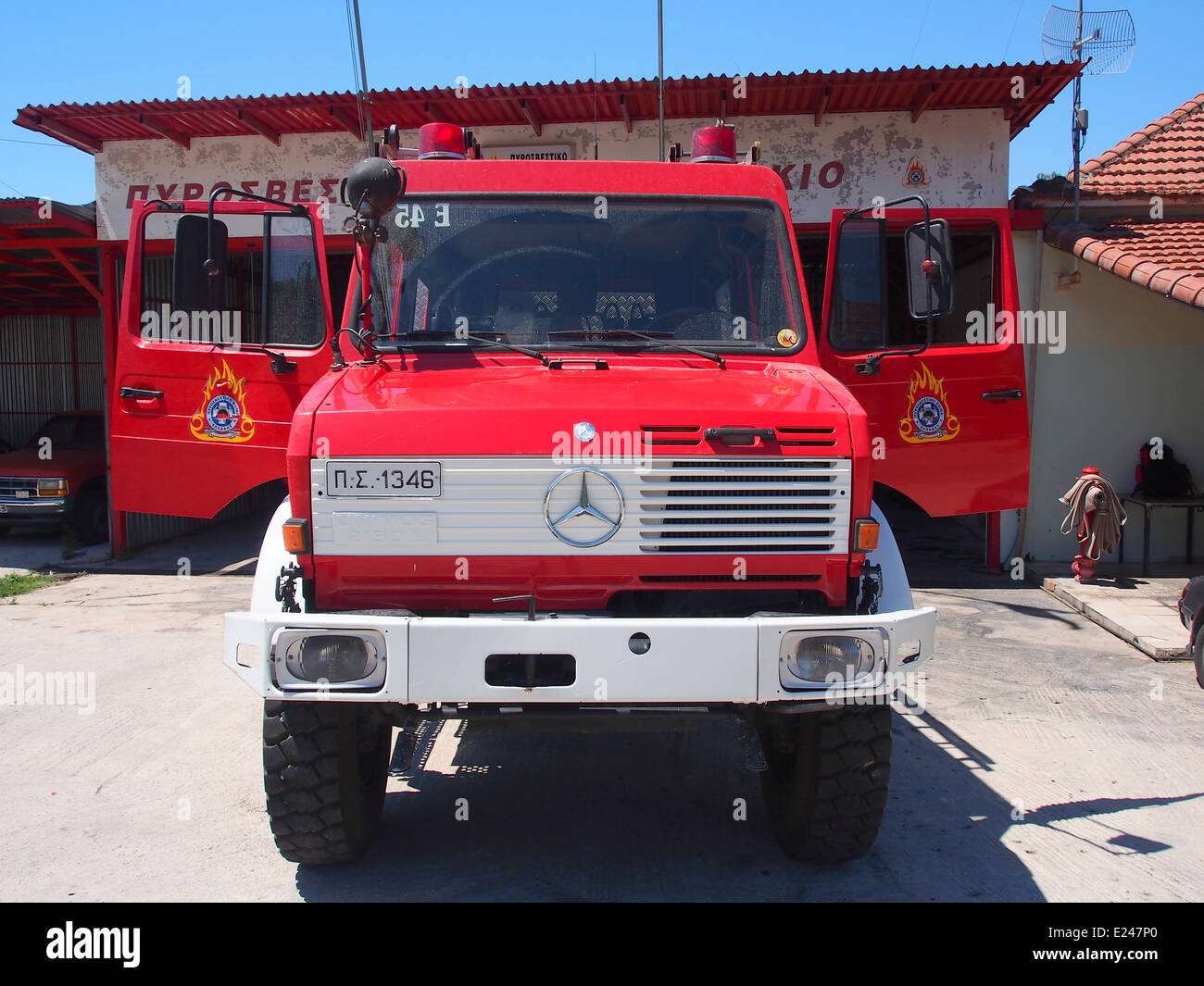 This Mercedes fire engine is housed at the Fire Sub-Station of ...