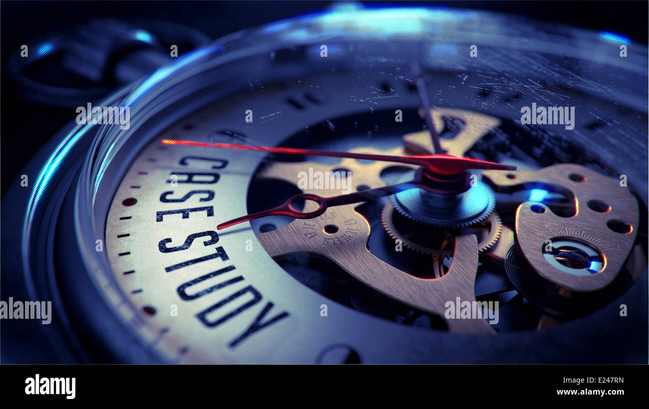 Case Study on Pocket Watch Face. Time Concept. Stock Photo