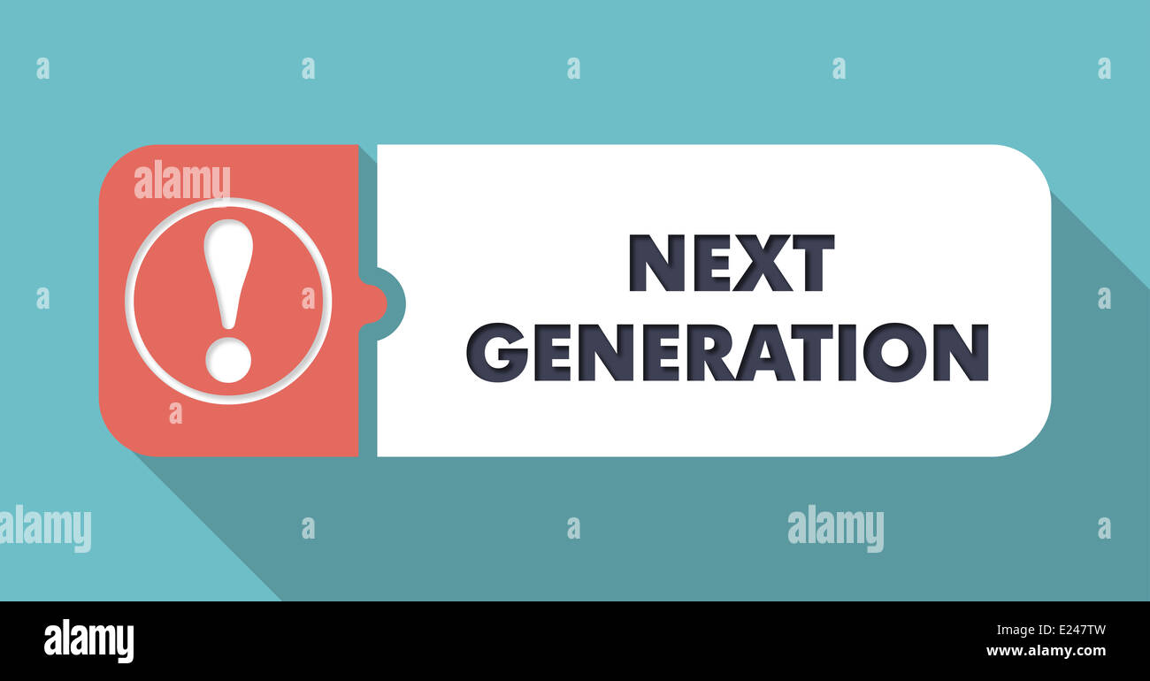 Next Generation on Turquoise in Flat Design. Stock Photo