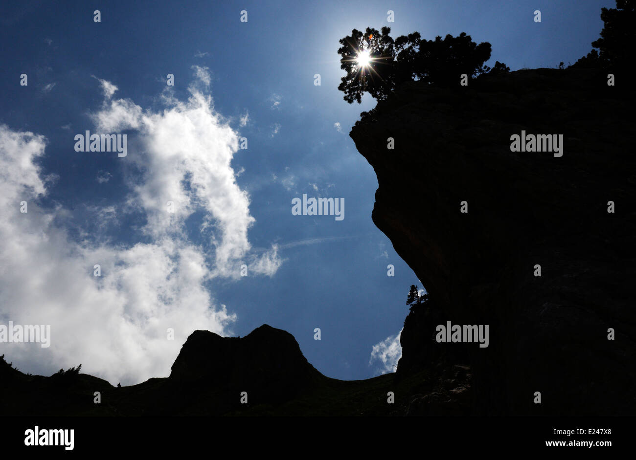 Dramatic limestone rock scenery in the Chartreuse range near Grenoble, France Stock Photo