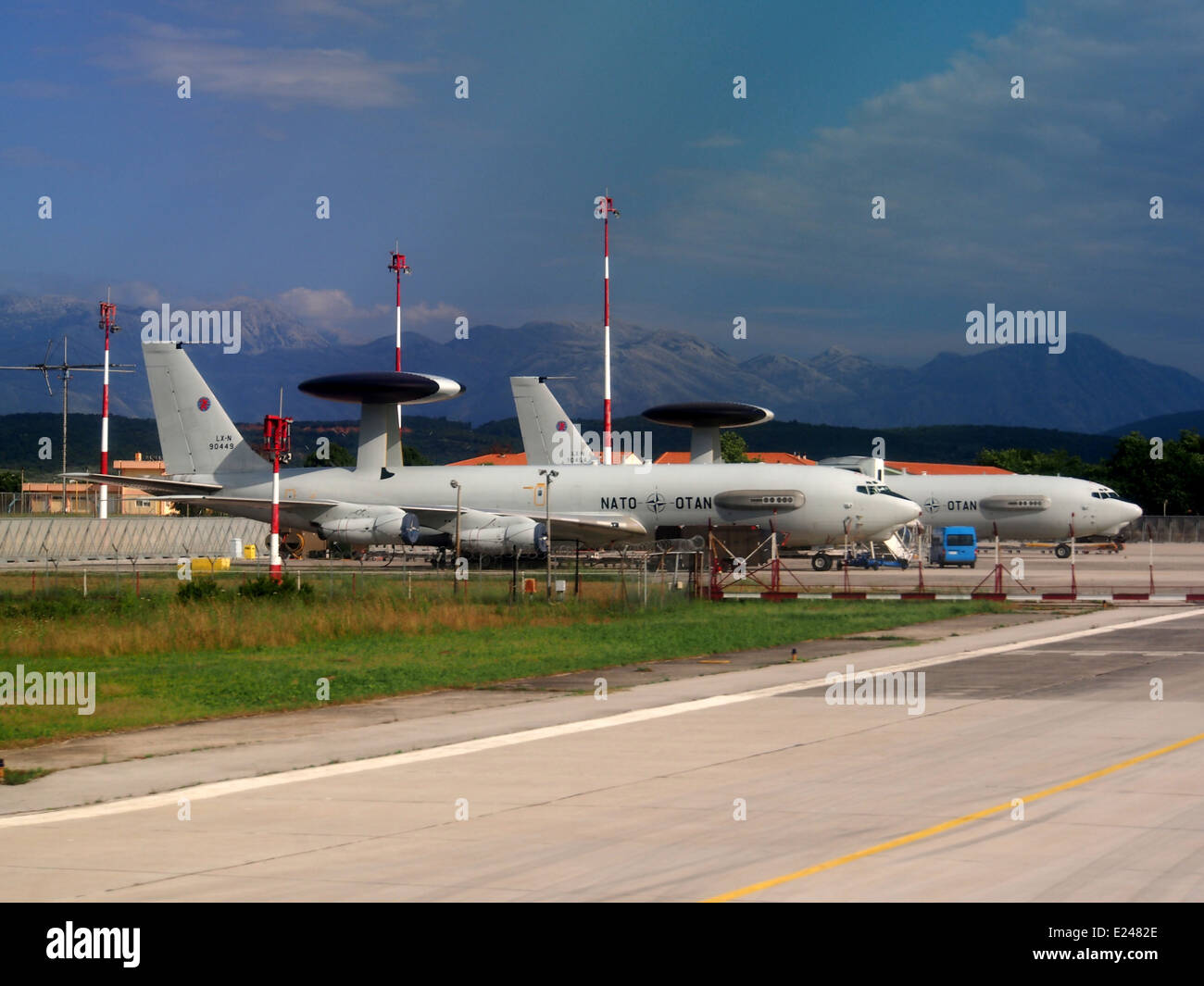 NATO Boeing E3 Sentry LX-N 90449 at Preveza-Aktion National Airport (IATA=PVK, ICAO=LGPZ), Lefkada Stock Photo