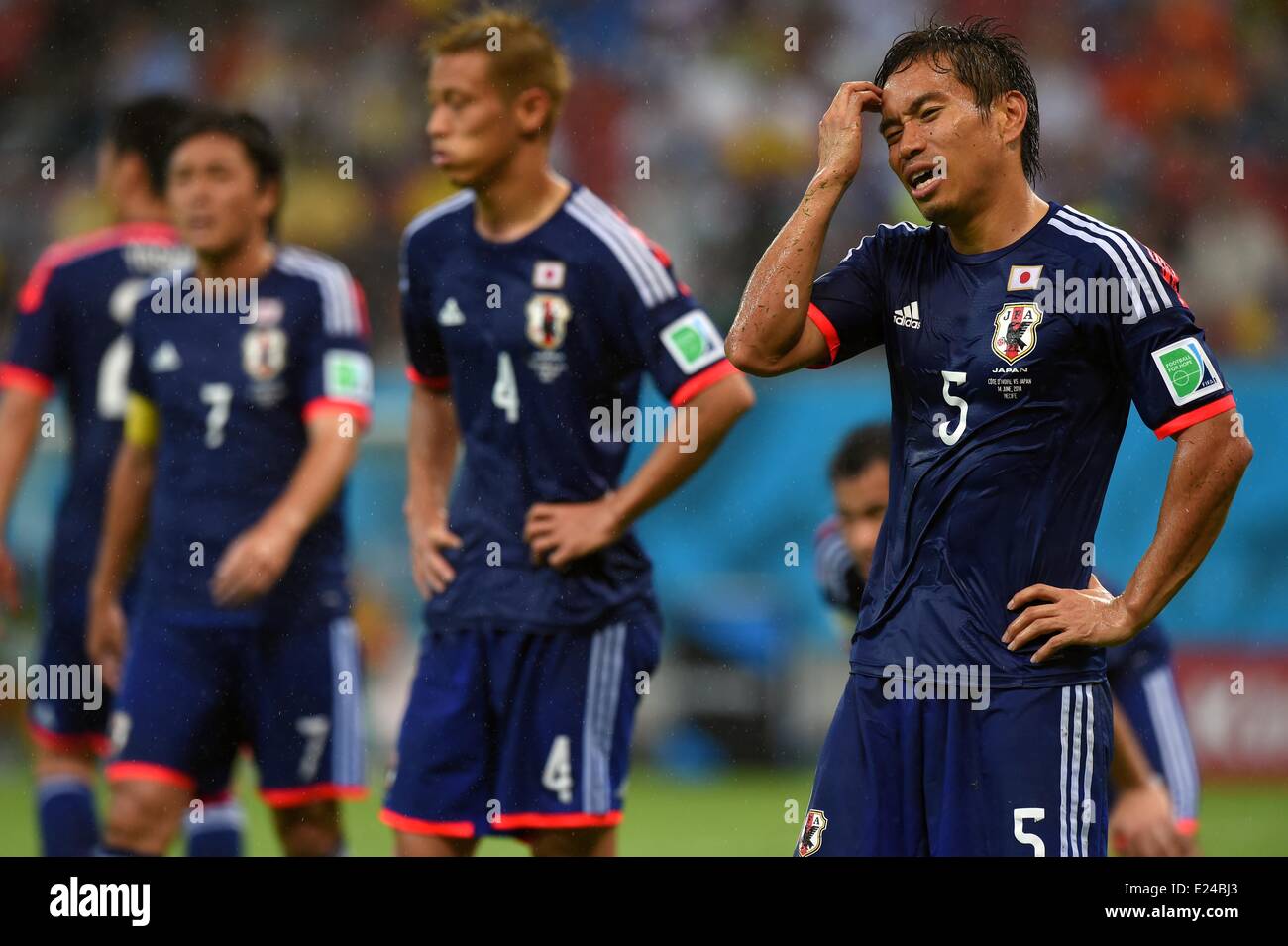 Recife, Brazil. 14th June, 2014. Yuto Nagatomo (JPN)  Yuto Nagatomo of Japan looks dejected during the FIFA World Cup Brazil 2014 Group C match between Cote d'Ivoire 2-1 Japan at Arena Pernambuco in Recife, Brazil . Credit:  FAR EAST PRESS/AFLO/Alamy Live News Stock Photo